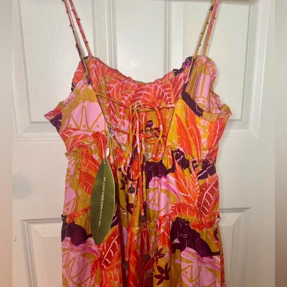 NWT Farm Rio Beige Jungle Panther Lenzing™ Ecovero™ Viscose Maxi Dress, Size L - Picture 7 of 10